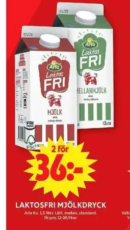 ICA Maxi Arla Ko Laktosfri mjölkdryck erbjuda