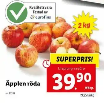 Lidl Äpplen Röda 2kg erbjuda
