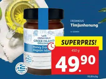 Lidl Eridanous Timjanhonung 450 g erbjuda