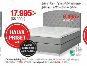 Mio Kontinentalsäng erbjuda