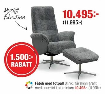 Mio Fåtölj med fotpall erbjuda