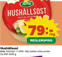 Coop Arla Hushållsost erbjuda
