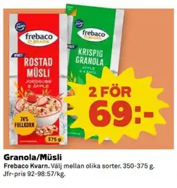 Coop Frebaco Kvarn Granola/Müsli erbjuda