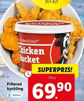 Lidl Friterad Kyckling 750g erbjuda