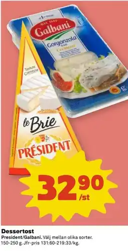 Coop President/Galbani Dessertost erbjuda