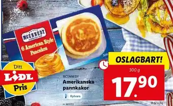 Lidl McEnnedy Amerikanska Pannkakor 300g erbjuda