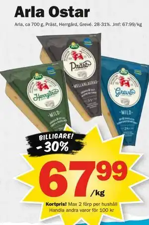 Pekås Arla Ostar, Medlemspris erbjuda