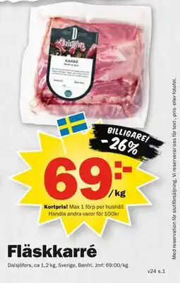 Pekås Fläskkarré, Medlemspris erbjuda