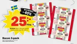 Pekås Bacon 3-pack, Medlemspris erbjuda
