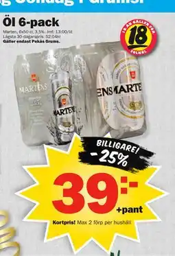 Pekås Öl 6-pack, Medlemspris erbjuda