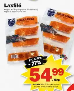 Pekås Laxfilé, Medlemspris erbjuda