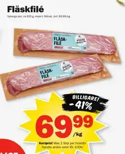 Pekås Fläskfilé, Medlemspris erbjuda