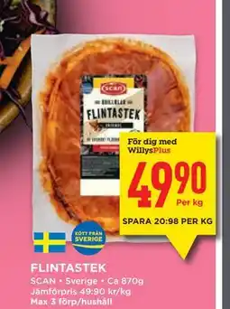 Willys FLINTASTEK, Medlemspris erbjuda