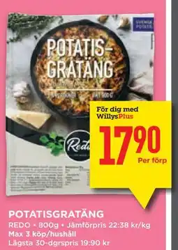 Willys POTATISGRATÄNG, Medlemspris erbjuda