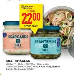 Willys SILL I SMÅGLAS, Medlemspris erbjuda