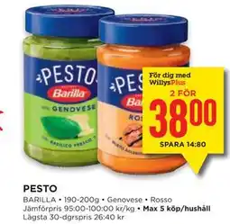 Willys PESTO, Medlemspris erbjuda