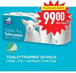 Willys TOALETTPAPPER 20-PACK erbjuda