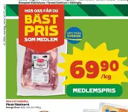 Coop Daglivs Färsk fläskkarré, Medlemspris erbjuda