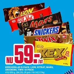 ÖoB KEXCHOKLAD 8-PACK, LION, KITKAT, MARS, SNICKERS, TWIX 10-PACK erbjuda