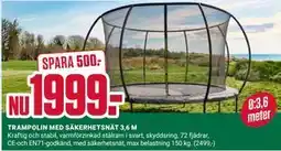 ÖoB TRAMPOLIN MED SÄKERHETSNÄT 3,6 M erbjuda