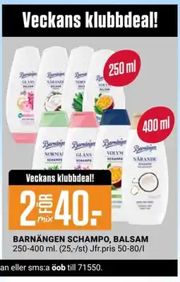 ÖoB BARNÄNGEN SCHAMPO, BALSAM, Medlemspris erbjuda
