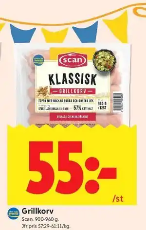 ICA Kvantum Grillkorv erbjuda