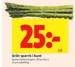 ICA Kvantum Grön sparris i bunt erbjuda