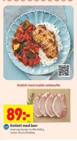 ICA Kvantum Kotlett med ben erbjuda