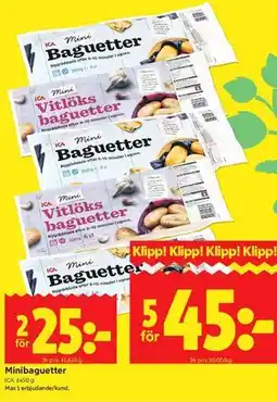 ICA Kvantum Minibaguetter erbjuda