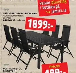 Jem&Fix TRÄDGÅRDSBORD HAVANNA erbjuda