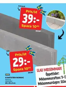 Jem&Fix KANTSTEN NORDIC Antracit erbjuda