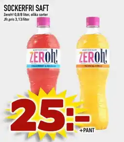 Din Mat Zeroh! Sockerfri saft erbjuda