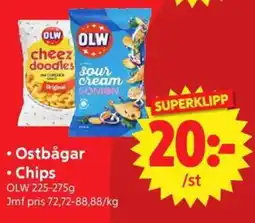 Nya Pulsen Olw ostbågar, chips erbjuda