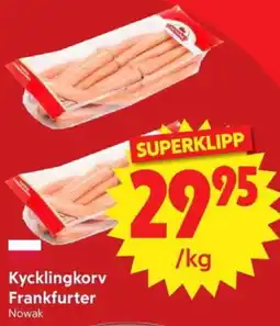 Nya Pulsen Nowak kycklingkorv frankfurter erbjuda