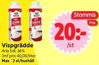 Nya Pulsen Vispgrädde erbjuda