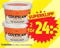 ICA Supermarket Ica coleslaw erbjuda