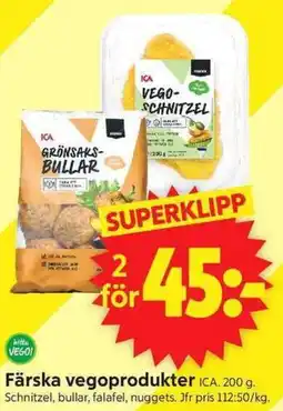ICA Supermarket Ica färska vegoprodukter erbjuda