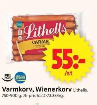 ICA Supermarket Lithells Varmkorv, Wienerkorv erbjuda