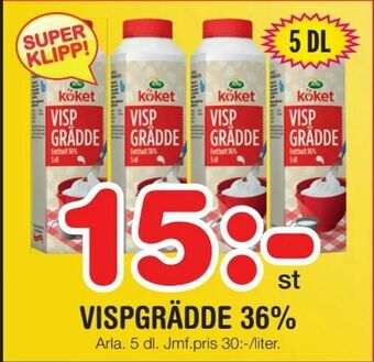Nya Pulsen Vispgrädde 36% erbjuda