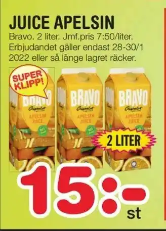 Nya Pulsen Juice apelsin erbjuda
