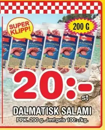 Nya Pulsen Dalmatisk salami erbjuda