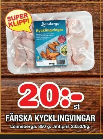 Nya Pulsen Färska kycklingvingar erbjuda