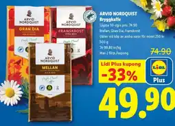 Lidl ARVID NORDQUIST Bryggkaffe erbjuda