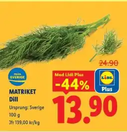 Lidl MATRIKET Dill erbjuda