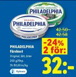 Lidl PHILADELPHIA Färskost erbjuda