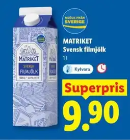 Lidl MATRIKET Svensk filmjölk erbjuda