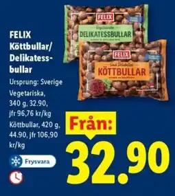 Lidl FELIX Köttbullar/ Delikatess- bullar erbjuda