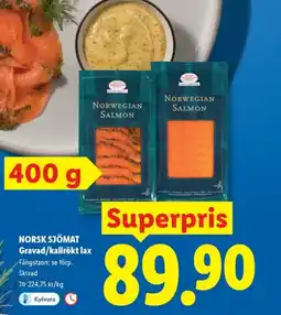 Lidl NORSK SJÖMAT Gravad/kallrökt lax erbjuda