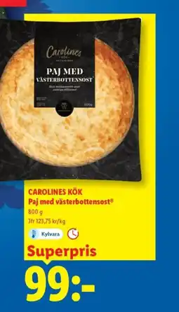Lidl CAROLINES KÖK Paj med västerbottensost erbjuda