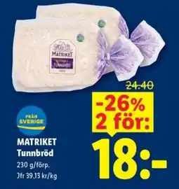 Lidl MATRIKET Tunnbröd erbjuda